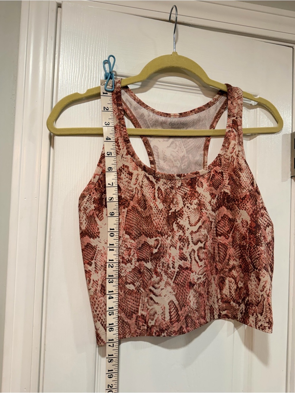 NWT Calvin Klein Performance Size M Pink Python Snake Racerback Active Tank Top - Picture 4 of 8